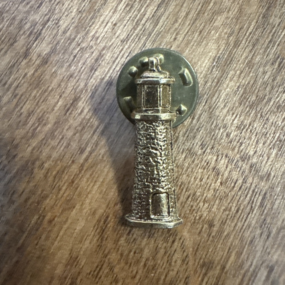Vintage Lighthouse Gold Colored Lapel Pin